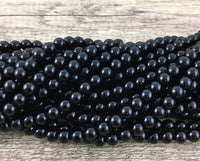 Shiny Onyx Bead, Black natural stone | Bellaire Wholesale