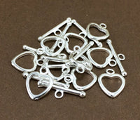 5 Sets of Silver Plated Heart Toggle | Bellaire Wholesale