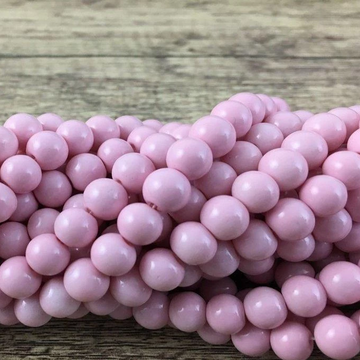 10mm Faux Glass Pearls, Solid Milky Pink | Bellaire Wholesale