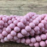 8mm Faux Glass Pearls, Solid Milky Pink | Bellaire Wholesale