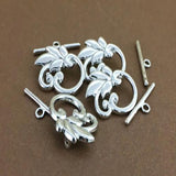 Alloy Leaf Toggle Charm, Silver Plated Toggle | Bellaire Wholesale