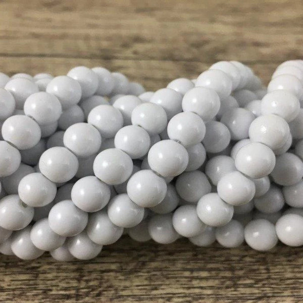 12mm Faux Glass Pearl Bead, Solid Chalk White | Bellaire Wholesale