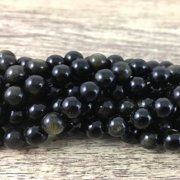4mm Gold Black Obsidian Bead | Bellaire Wholesale