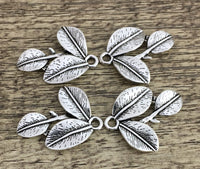 Alloy Silver Charm, 25mm Three Leaf Charm | Bellaire Wholesale