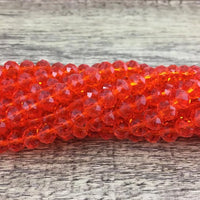 6mm Faceted Rondelle Glass Bead, Orange | Bellaire Wholesale