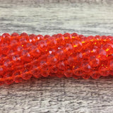 8mm Faceted Rondelle Glass Bead, Orange | Bellaire Wholesale