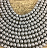 10mm Faux Glass Pearl Matte Finish, Solid Grey | Bellaire Wholesale