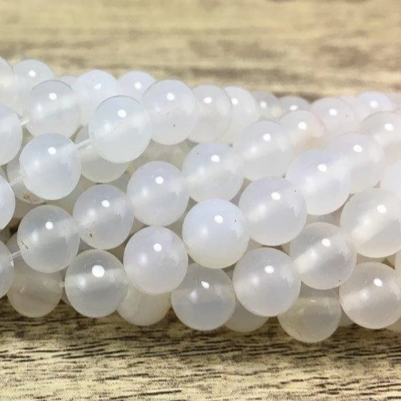 10mm White Agate Bead | Bellaire Wholesale