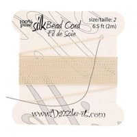 Silk Thread with Needle 0.45 mm, Beige | Bellaire Wholesale