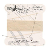 Silk Thread with Needle 0.45 mm, Beige | Bellaire Wholesale