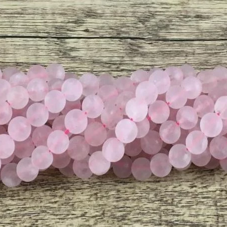 6mm Frosted Rose Quartz Bead | Bellaire Wholesale