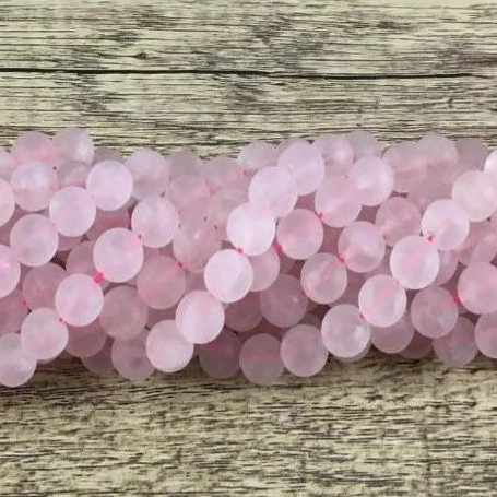 10mm Frosted Rose Quartz Bead | Bellaire Wholesale