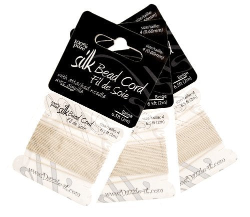Silk Thread with 0.60mm Needle, Beige | Bellaire Wholesale