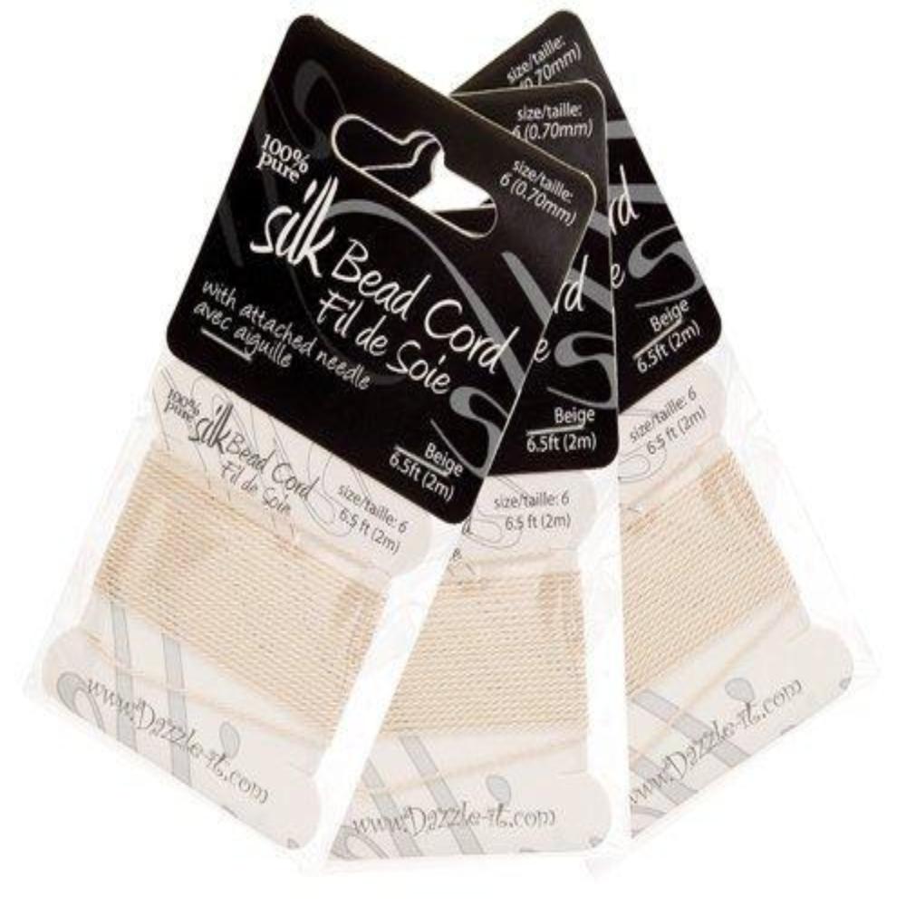 Silk Thread with 0.70mm Needle, Beige | Bellaire Wholesale