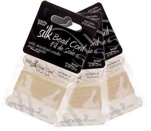 Silk Thread with 0.80mm Needle, Beige | Bellaire Wholesale