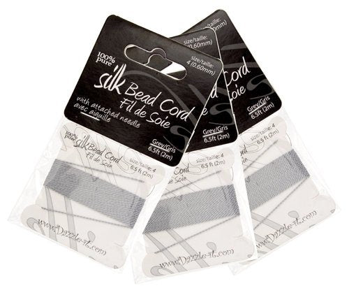 Silk Thread with 0.60mm Needle, Grey | Bellaire Wholesale