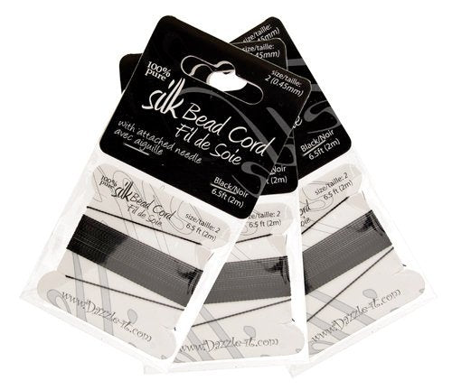 Silk Thread with 0.45mm Needle, Black | Bellaire Wholesale