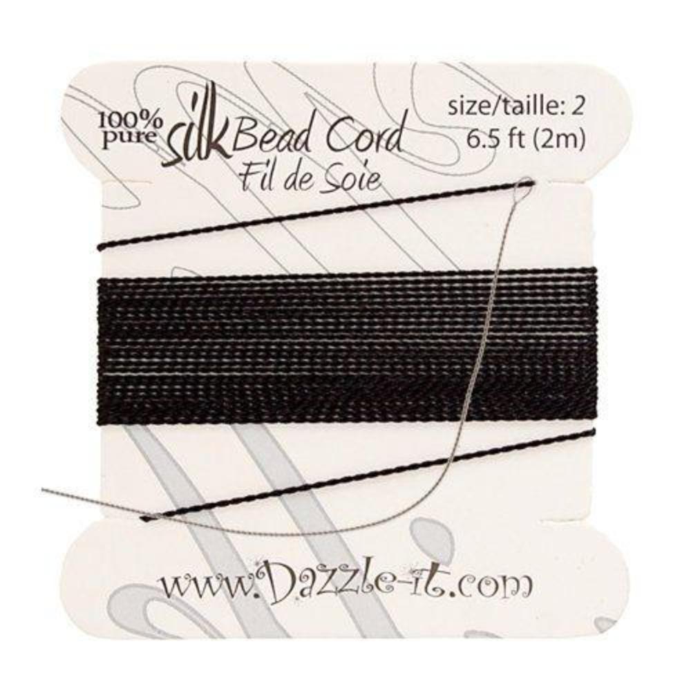 Silk Thread with 0.45mm Needle, Black | Bellaire Wholesale