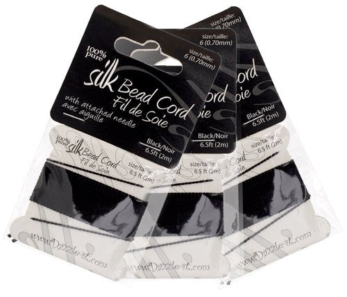 Silk Thread with 0.70mm Needle, Black | Bellaire Wholesale