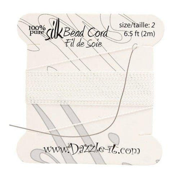 Silk Thread with 0.45mm Needle, White | Bellaire Wholesale