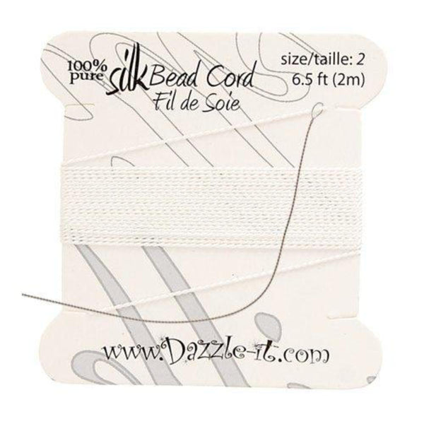 Silk Thread with 0.45mm Needle, White | Bellaire Wholesale