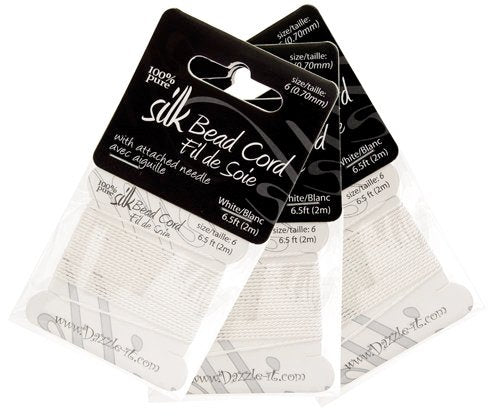 Silk Thread with 0.70mm Needle, White | Bellaire Wholesale