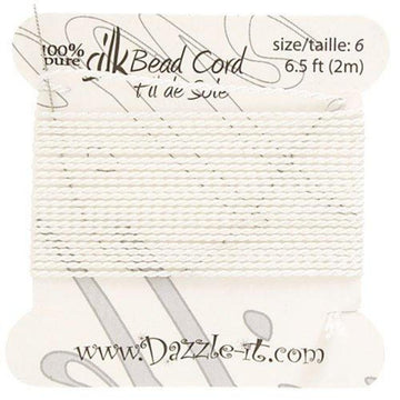 Silk Thread with 0.70mm Needle, White | Bellaire Wholesale