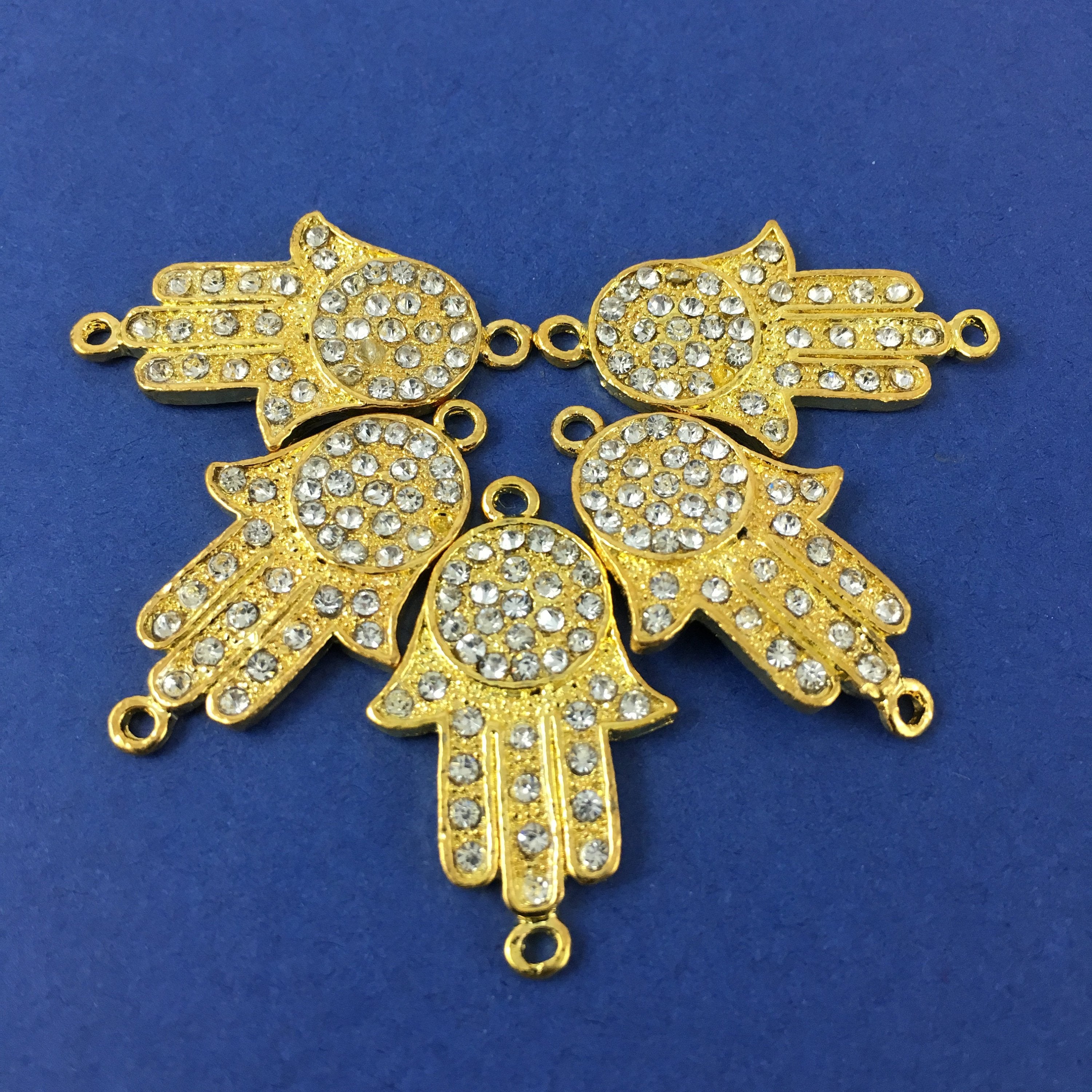 Alloy Connector, Gold Hamsa Connector | Bellaire Wholesale