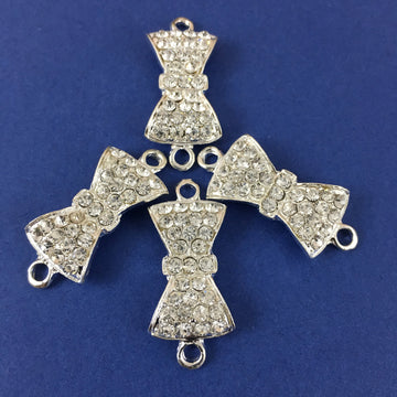 Alloy Connector, Rhodium Bow Tie Connector | Bellaire Wholesale