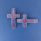 Alloy Connector, Red and Blue Big Cross Bead | Bellaire Wholesale