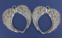 Alloy Charm Big Wing Ornament Charm, Antique Silver | Bellaire Wholesale