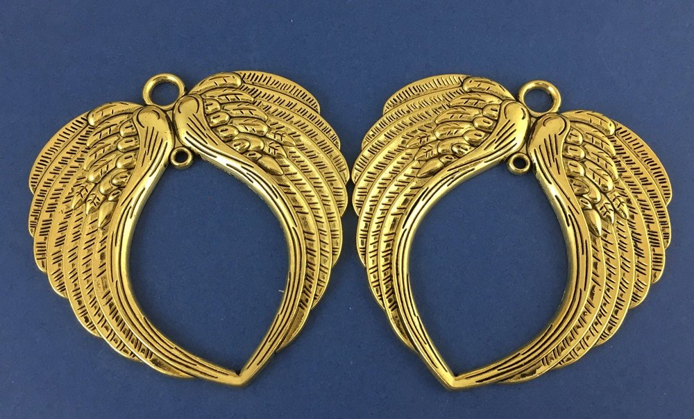 Alloy Big Wing Ornament Charm, Antique Gold | Bellaire Wholesale