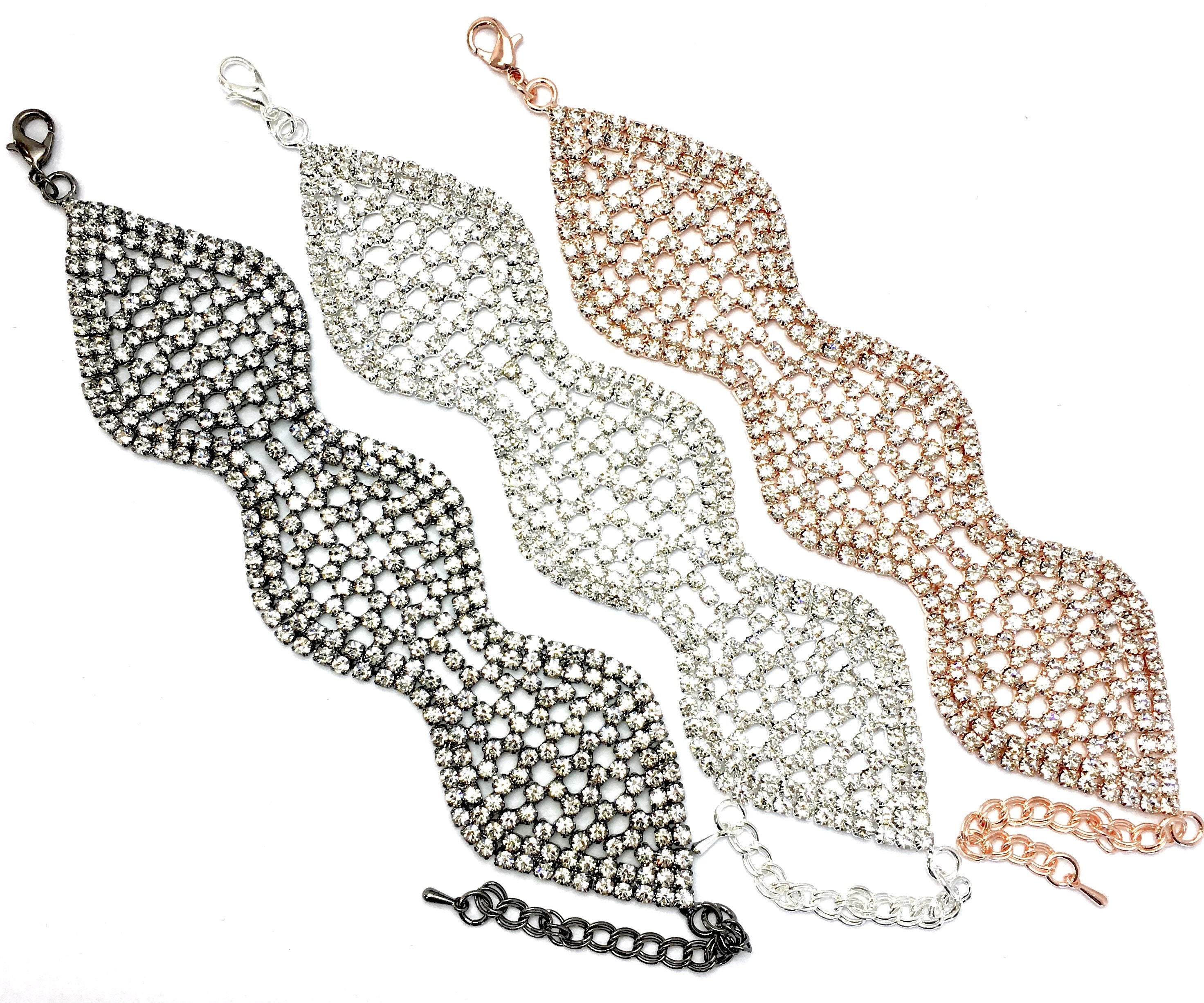 Rhinestone Bracelet, Gold | Bellaire Wholesale