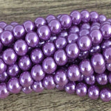 8mm Glass Pearl Bead, Purple | Bellaire Wholesale