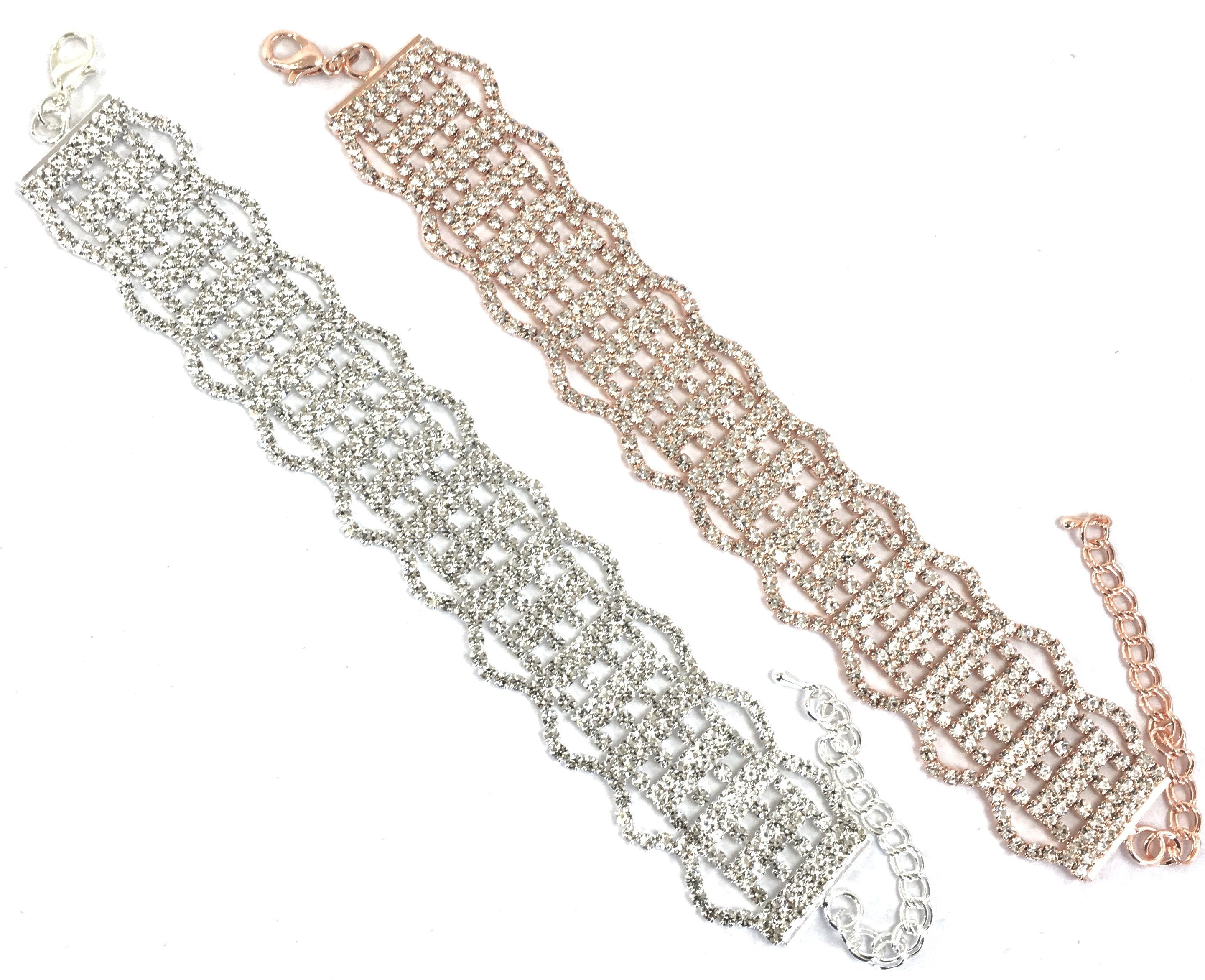 Rhinestone Bracelet, Gold | Bellaire Wholesale