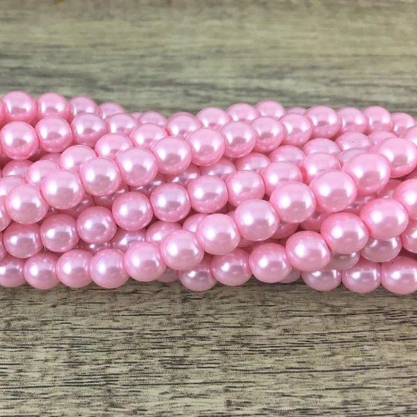 8mm Glass Pearl Bead, Light Pink | Bellaire Wholesale