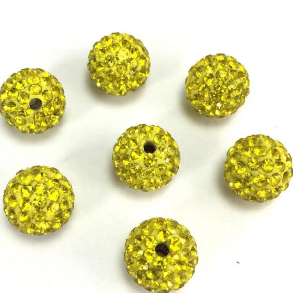10mm Yellow Shamballa Bead | Bellaire Wholesale