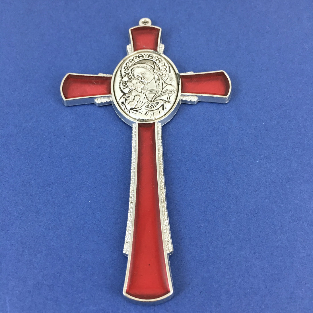 Alloy Enamel Mother Mary and Jesus Cross Charm | Bellaire Wholesale