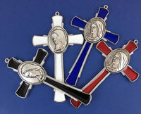 Alloy Enamel Mother Mary and Jesus cross Charm | Bellaire Wholesale