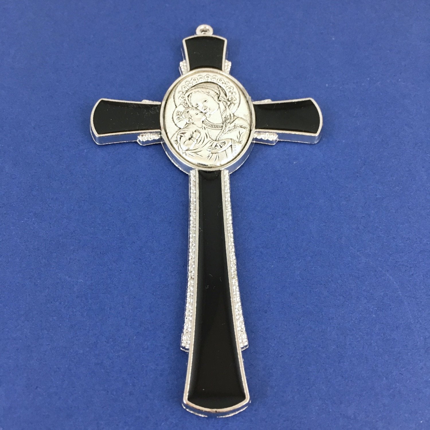 Alloy Enamel Mother Mary and Jesus cross Charm | Bellaire Wholesale