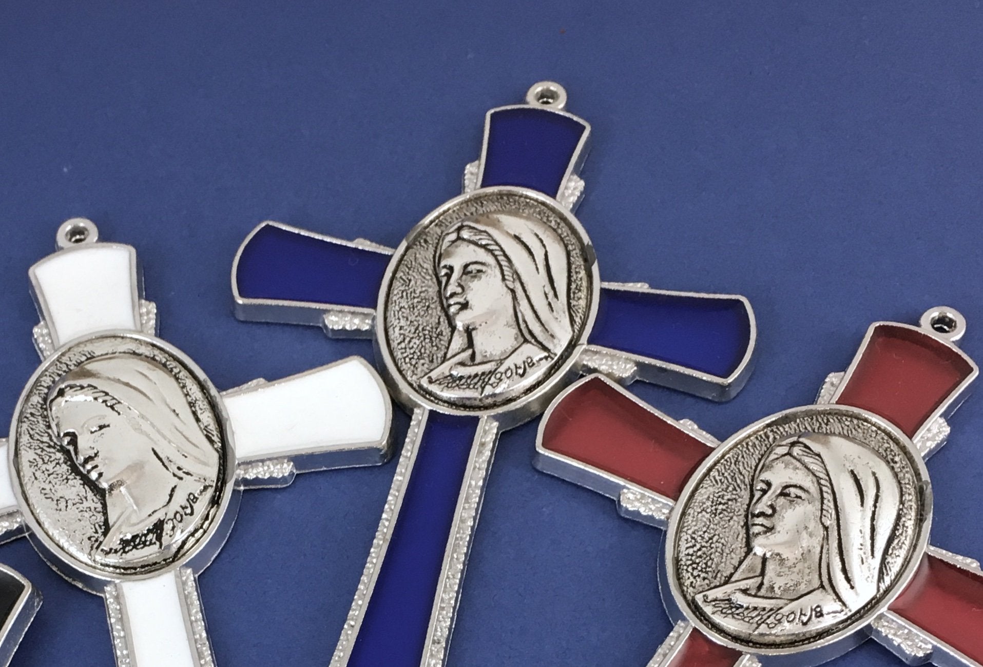 Alloy Enamel Virgin Mary Cross Charm, Black Cross | Bellaire Wholesale
