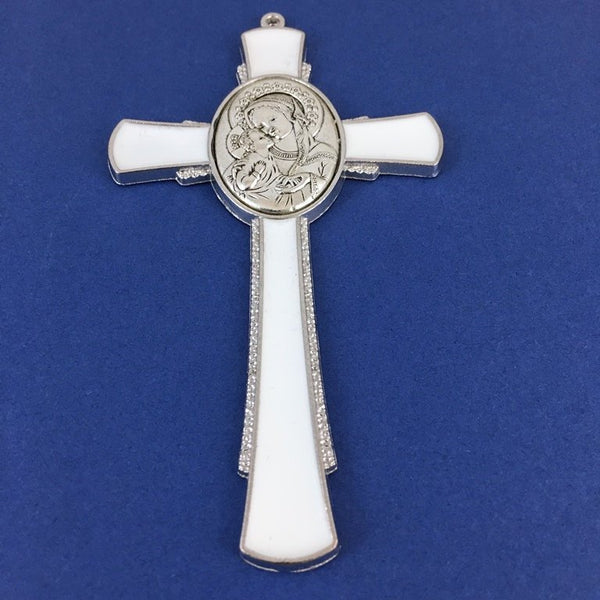 Alloy Enamel Mother Mary and Jesus Cross Charm | Bellaire Wholesale