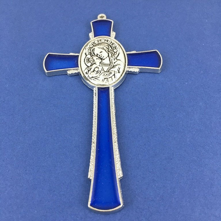 Alloy Enamel Mother Mary and Jesus Cross Charm | Bellaire Wholesale