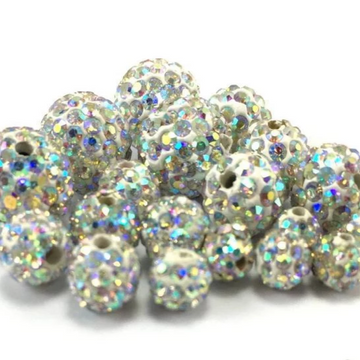 10mm Clear AB Shamballa Bead | Bellaire Wholesale
