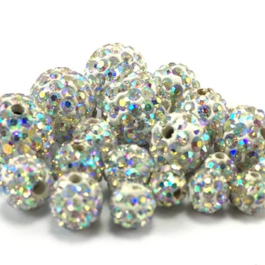 10mm Clear AB Shamballa Bead | Bellaire Wholesale