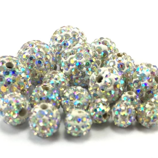 12mm Clear AB Shamballa Bead | Bellaire Wholesale