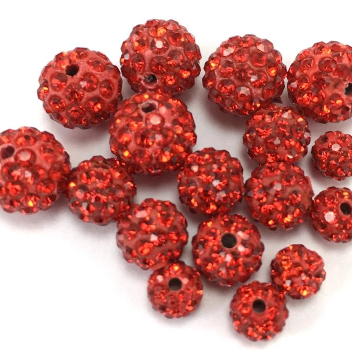 8mm Siam Red Shamballa Bead | Bellaire Wholesale