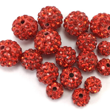 8mm Siam Red Shamballa Bead | Bellaire Wholesale