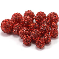 10mm Siam Red Shamballa Bead | Bellaire Wholesale