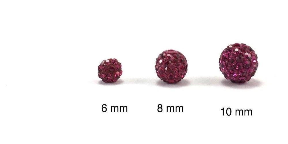10mm Fuchsia Pink Shamballa Bead | Bellaire Wholesale